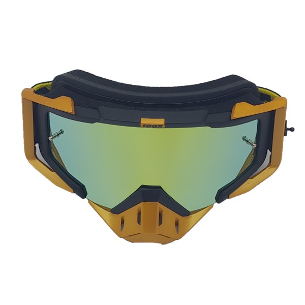 Ski, snowboard, motorcycling, cycling goggles, unisex, gold frame, multicolor lens, O11GMN